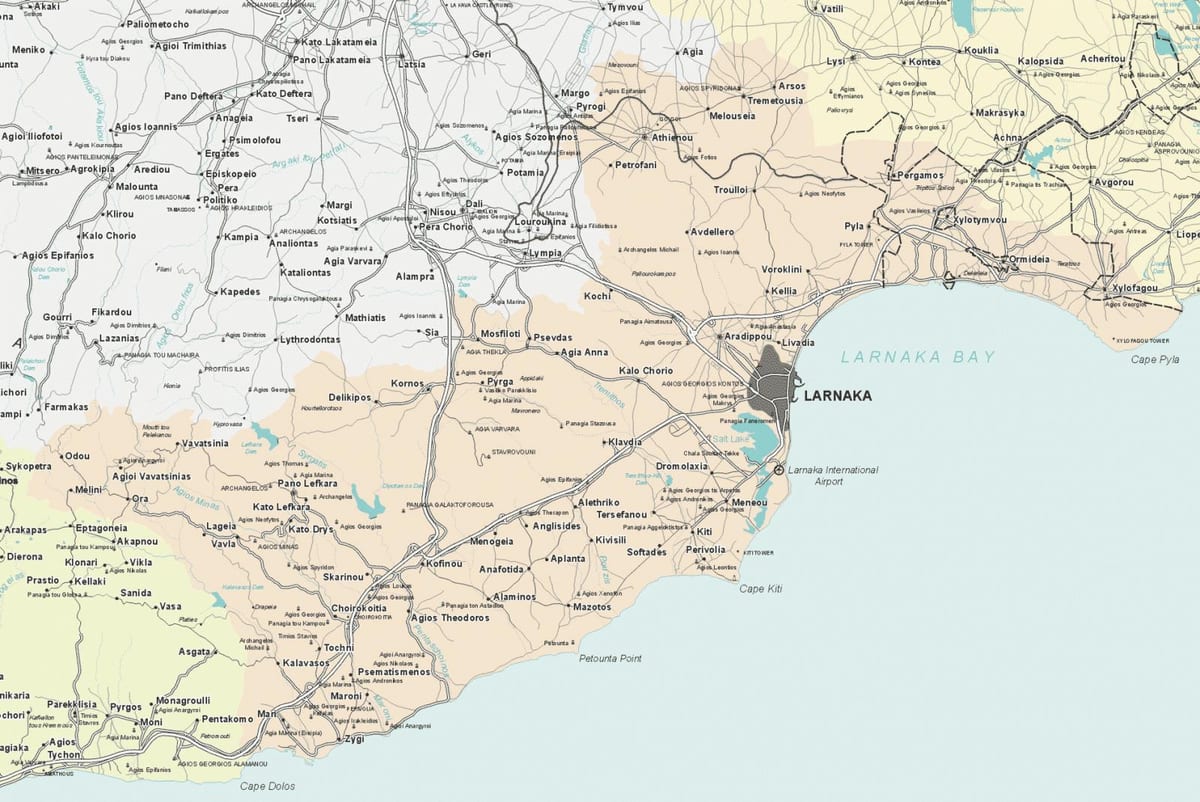지도 라르나카 Cyprus