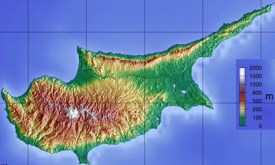 지도 키프로스의 산