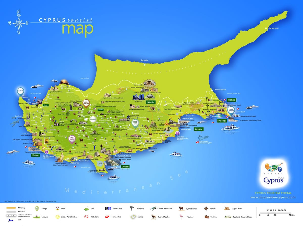 지도 lara beach 키프로스