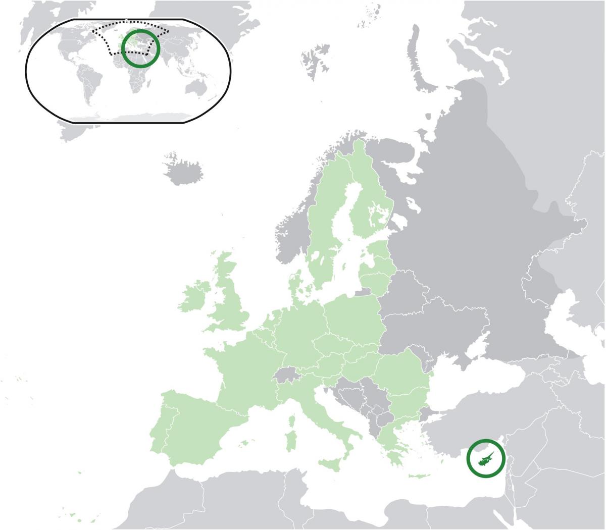 유럽의 지도를 보여주는 키프로스