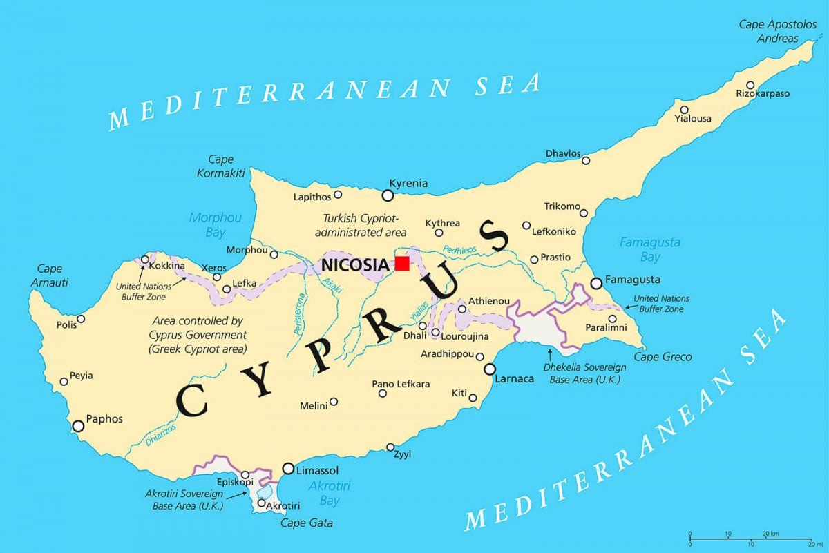 지도를 보여주는 키프로스
