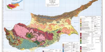 키프로스의 지리적인 지도
